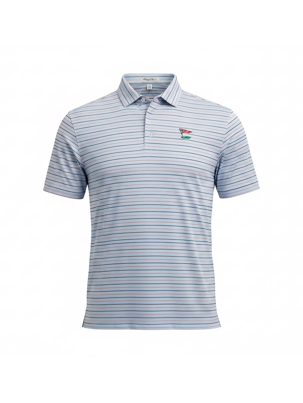 Straight Down Men XL Golf Polo Blue Striped Los Angeles Country Club LACC UPF 50